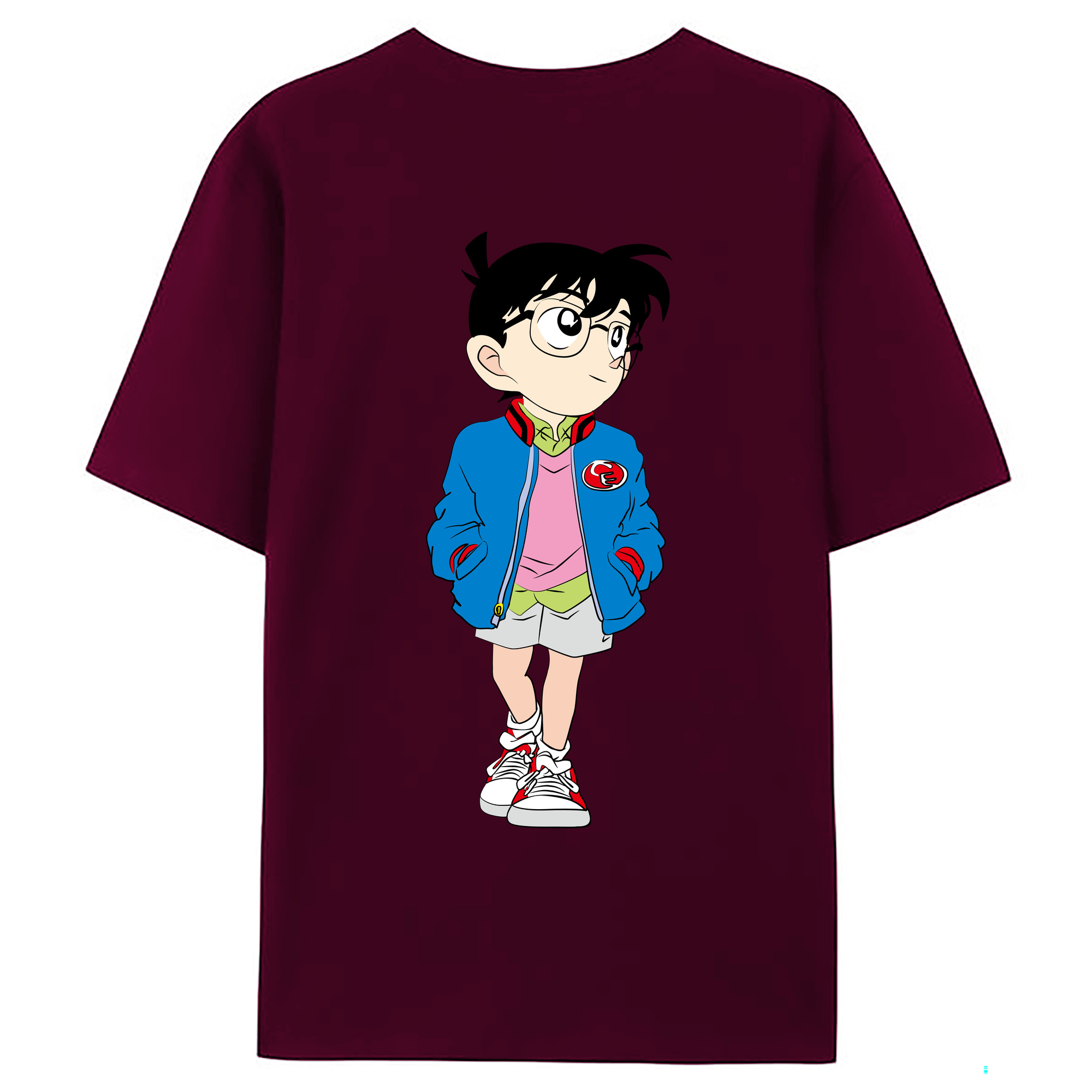 （画像用） 名探偵コナン 江戸川 コナン Detective Conan Conan Edogawa レディース半袖Tシャツ(バックプリント)